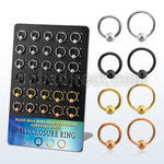 brcrt5 display unidades aro bola presion acero chapados pvd negro oro oro rosa bola