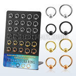 brcrt5b display unidades aro bola presion acero chapados pvd negro oro oro rosa bola