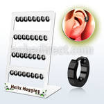 brer25 display 32 huggies helix acero quirurgico anodizado negro diametro 7mm mayorista