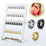 brer26 display 32 huggies helix acero brillo espejo acero quirurgico anodizado negro dorado diametro 7mm al por mayor