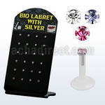 brlbi2 display 24 labrets bio flexibles transparentes zirconita redonda 2mm 8mm al por mayor