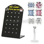 brlbi41 display 24 labrets bio flexibles transparentes zirconita cuadrada 2mm 8mm distribuidor