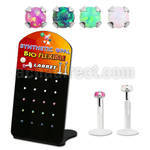 brlbi48 pequeno display 20 labrets bio flexibles transparentes plateada presion opalo 1 5mm distribuidor