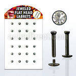 brlbkc display 24 labrets bio flexibles transparentes zirconita cuadradas 2mm colores claros 8mm distribuidor