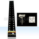 brmsq display tri 13 pares piercings oreja zirconia clara 2mm 8mm distribuidor mayorista
