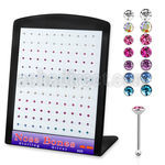 brnbmm10 925 sterling silver nose bones round crystal tops