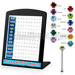 brnbpbt display 120 piercing nariz hueso plata esterlina 925 0 6mm cristal redondo 1 5mm colores nacimiento al por mayor