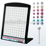 brnbpmm7 display 120 piercing nariz hueso plata 925 0 6mm cristal redondo 1.25 1 5mm 2mm mayorista