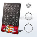 brnhm28 display 60 aro continuo nariz plata 925 0 6mm zirconia redonda 1 5mm 516 & 38 8mm & 10mm al por mayor