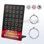 brnhm29 display 60 aro continuo nariz plata 925 0 6mm zirconia redonda 1 5mm   516 & 38 8mm & 10mm venta
