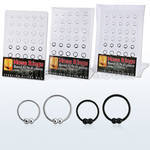 brnhp11 display 30 aros nariz plata 925 0 6mm doble bola 2mm cierre mitad ellas negro 8mm 10mm al por mayor