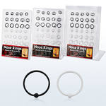 brnhp14 display 60 aros nariz plata esterlina negro blanco bola 0 6mm 8mm 12mm mayorista