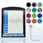 brnsbt display 120 piercing nariz l plata 925 0 6mm cristal redondo 1 5mm colores nacimiento mayorista