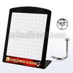 brnsc18c display 120 piercing nariz l acero 316l 1mm cristal redondo 2mm distribuidor mayorista