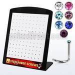 brnsc18m display 120 piercing nariz l acero 316l 1mm cristal redondo 2mm distribuidor mayorista