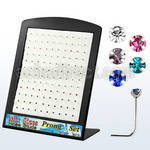 brnspmm display 120 piercing nariz l plata 925 0 6mm cristal redondo 1 5mm 2mm distribuidor mayorista