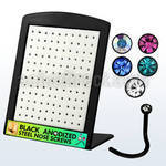 brnstc2 display 120 piercing nariz l acero quirurgico anodizado negro cristal redondo 2mm distribuidor mayorista