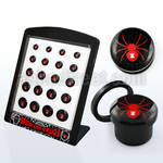 brpg140 mayorista display 20 dilatadores plug acrIlico negro rosca logo cruz blanca fondo negro 6mm 14mm venta por mayor