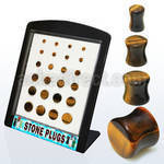 brpg142 display 24 dilataciones plug doble flare ojo tigre 4mm 12mm mayorista