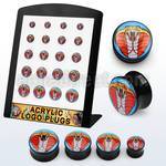brpg163 distribuidor display 24 plugs acrIlicos doble uso plug brillante durante dIa brilla oscuridad 8g 00g 3mm 10mm venta por mayor