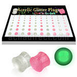 brpg164 display 70 dilataciones plug acrilicas doble uso plug glitter dia plug brilla oscuridad noche 3mm 12mm distribuidor