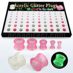 brpg177 bandeja display 70 dilataciones tunel acrilicas uso dual tunel glitter dia tunel brilla oscuridad noche 3mm 12mm distribuidor