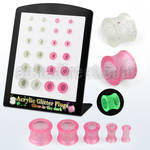 brpg178 mayorista display 20 plugs doble flare acrIlico logo dragon rojo veneno verde calibre 2g to 916 6mm 14mm al por mayor
