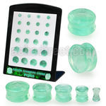 brpg205 green fluorite stone double flare plugs 24pcs