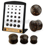 brpg220 palm wood double flare plugs 24pcs