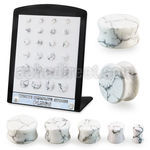 brpg221 white howlite stone double flare plugs 24pcs