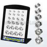 brpg79 display 24 dilataciones tunel tornillo acero brillo espejo tuerca tornillo hexagonal 3mm 12mm venta