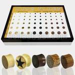 brpg88 display 60 dilataciones plug madera doble flare sono cocodrilo coco teka cocodrilo estrella negra 4mm 12mm distribuidor mayorista