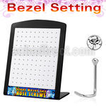 brs102 display 120 piercing nariz l acero quirurgico 1mm redonda 2mm cristal bisel claros al por mayor