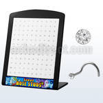 brs104 display 120 piercing nariz l acero quirurgico cristal redondo 2mm distribuidor mayorista