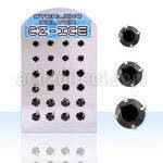 brsczb display 12 pares piercings oreja plata esterlina zirconia redondas negras 5mm 7mm al por mayor