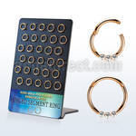 brsegh19 display 30 aro segmento bisagras acero 316l pvd oro rosa cristal claros al por mayor