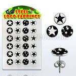 brser10 display 12 pares piercings oreja acero quirurgico logos variados estrellas 10mm distribuidor mayorista
