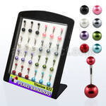 brubn1 display 24 piercings ombligo titanio g23 bolas perlas falsas distribuidor