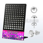 brvfbc display acrilico 60 pares piercings oreja plata esterlina 925 cristal claro extra plano 2 5 6mm distribuidor mayorista