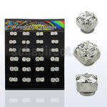 brzmgc display 24 piercings oreja magneticos zirconia plata clara redondas 5 6mm distribuidor