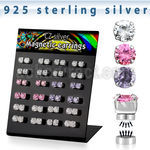 brzmgm display 24 piercings oreja magneticos zirconia redondas plata rosa lavanda venta