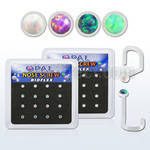 bxbinswo caja 16 piercing nariz l bio flexible 1mm opalos sinteticos redondos 1 5mm al por mayor