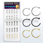 bxcln10 caja 25 piercings nariz falsos acero 316l brillo espejo anodizado negro dorado venta