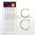 bxcln7 caja 25 piercings nariz falsos clip acero 316l anodizado dorado mayorista