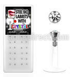 bxljy1 caja 24 labrets bio flexibles transparentes acero quirurgico 2 5mm presion cristal claros mayorista