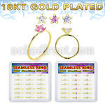 bxnhmx7g 18k plated silver seamless nose ring 22g star 18pcs