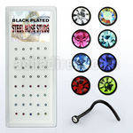bxns5b caja 40 piercing nariz l acero quirurgico anodizado negro cristal redondo 2mm distribuidor mayorista