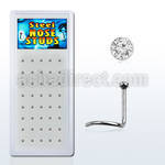 bxs102 caja 40 piercing nariz l acero quirurgico cristal redondo 2mm mayorista