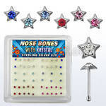 bxsr2m caja display piercing nariz hueso plata 0 6mm estrella cristal centro al por mayor