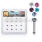 bxunb2 caja 16 piercing nariz hueso titanio g23 1mm cristal bisel venta
